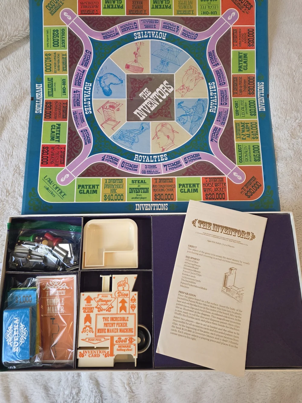 Vintage THE INVENTORS Parker Brothers Game of Crazy Inventions 1974 - COMPLETE